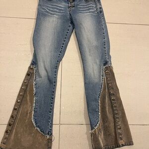 Mudd Blue and Brown Flare Jeans